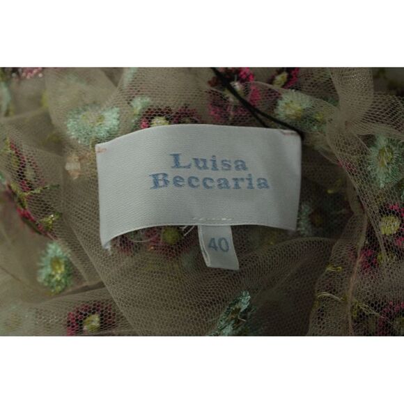 Luisa Beccaria Floral Embroidered Mesh Blouse in Multicolor Polyester - Picture 5 of 7